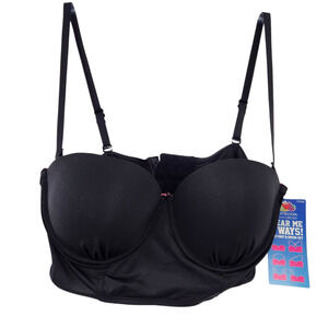 New Fruit of the Loom Multiway Bra 36C Black Underwire Padded Bra